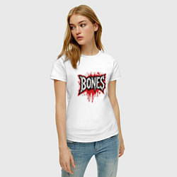 Футболка хлопковая женская Логотип Bones, цвет: белый — фото 2