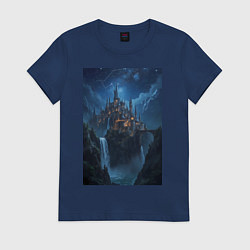 Женская футболка Замок Хогвартс под звездным небом