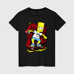 Женская футболка Барт в футболке нирвана