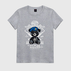 Футболка хлопковая женская Медведь десантник ВДВ, цвет: меланж