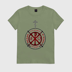 Женская футболка Делай что должен черно-красный арт