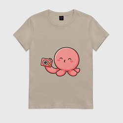 Женская футболка Такопи с фотоаппаратом