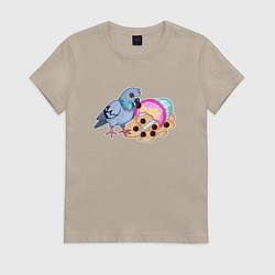 Женская футболка Голубь с бабл ти