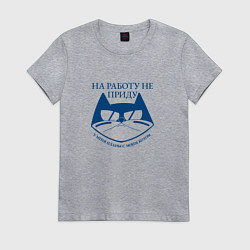 Женская футболка На работу не приду у меня планы с моим котом