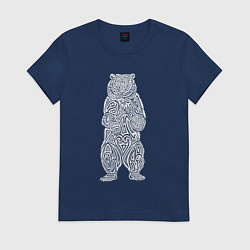 Женская футболка Медведь оберег в виде кельтского орнамента