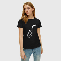 Футболка хлопковая женская Русский иероглиф, цвет: черный — фото 2