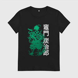 Женская футболка Клинок рассекающий демонов - зеленый