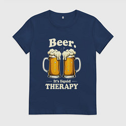 Женская футболка Beer its liquid therapy