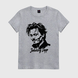 Женская футболка Джонни Депп в стиле стрит-арт