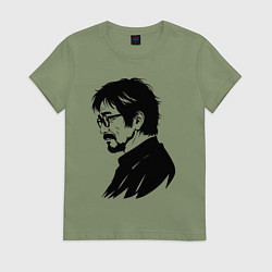 Женская футболка Хаяо Миядзаки в профиль