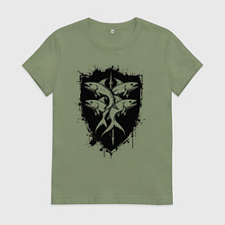 Женская футболка Четыре рыбы на щите