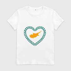 Женская футболка Кипр в сердце