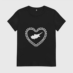 Женская футболка Кипр в сердце монохром