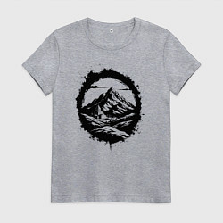 Женская футболка Гора и храм в круге