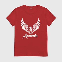 Футболка хлопковая женская Гордый орел Армении, цвет: красный