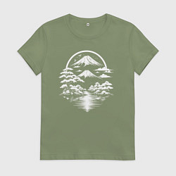 Женская футболка Тишина Фудзи