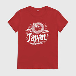 Женская футболка Японский круглый дракон