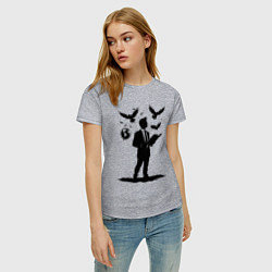 Футболка хлопковая женская Учитель с символами, цвет: меланж — фото 2