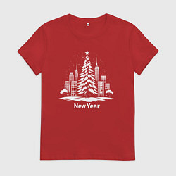 Женская футболка Новогодняя сказка Нью-Йорка