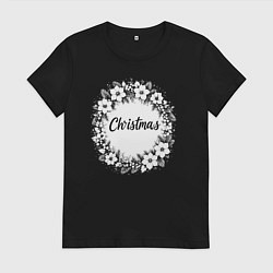 Женская футболка Рождественский зимний венок