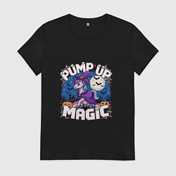 Женская футболка Хэллоуин Единорог пиксель