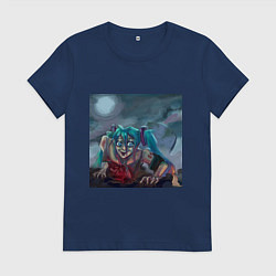 Женская футболка Halloween Miku zombie