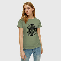 Футболка хлопковая женская Веселая лошадь года, цвет: авокадо — фото 2