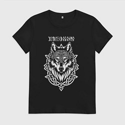 Женская футболка Живи свободно - волк в кельтском стиле