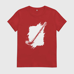 Женская футболка Хоккейная клюшка в квадрате