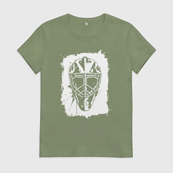 Женская футболка Вратарская маска в белом квадрате