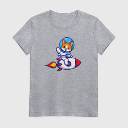 Женская футболка Собачка на ракете