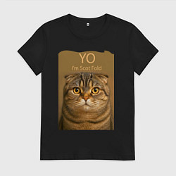 Женская футболка Yo - Im Scottish Fold