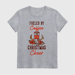 Футболка хлопковая женская Новогоднее настроение, цвет: меланж