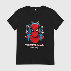 Футболка хлопковая женская Spider-man homecoming, цвет: черный