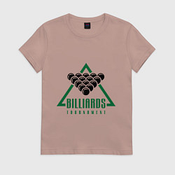 Футболка хлопковая женская Billiards tournament, цвет: пыльно-розовый