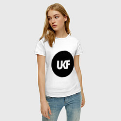 Футболка хлопковая женская UKF Music, цвет: белый — фото 2