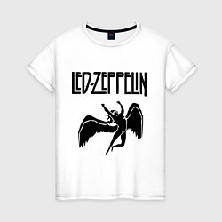 Футболка хлопковая женская Led Zeppelin, цвет: белый