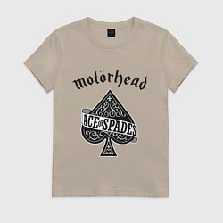 Футболка хлопковая женская Motorhead: Ace of spades, цвет: миндальный