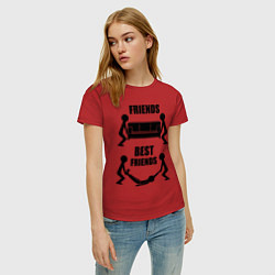 Футболка хлопковая женская Best friends, цвет: красный — фото 2