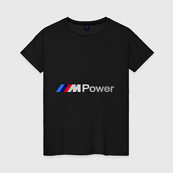 Футболка хлопковая женская BMW M Power, цвет: черный