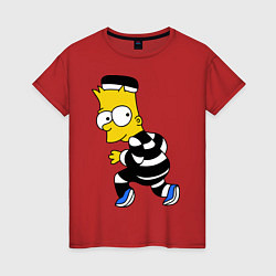Футболка хлопковая женская Заключенный Барт, цвет: красный