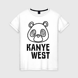 Футболка хлопковая женская Kanye West Bear, цвет: белый