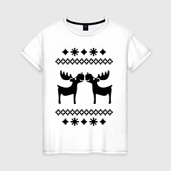 Женская футболка Узор с оленями