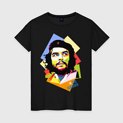 Футболка хлопковая женская Che Guevara Art, цвет: черный