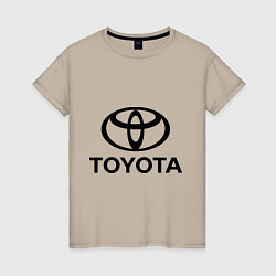 Футболка хлопковая женская Toyota Logo, цвет: миндальный