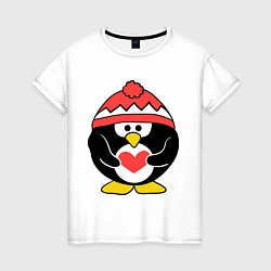 Женская футболка Пингвин с сердцем