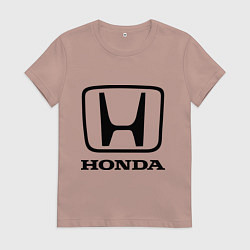 Футболка хлопковая женская Honda logo, цвет: пыльно-розовый