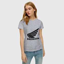 Футболка хлопковая женская Honda Motor, цвет: меланж — фото 2