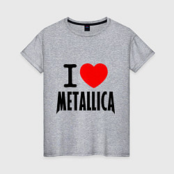 Футболка хлопковая женская I love Metallica, цвет: меланж