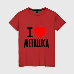 Футболка хлопковая женская I love Metallica, цвет: красный
